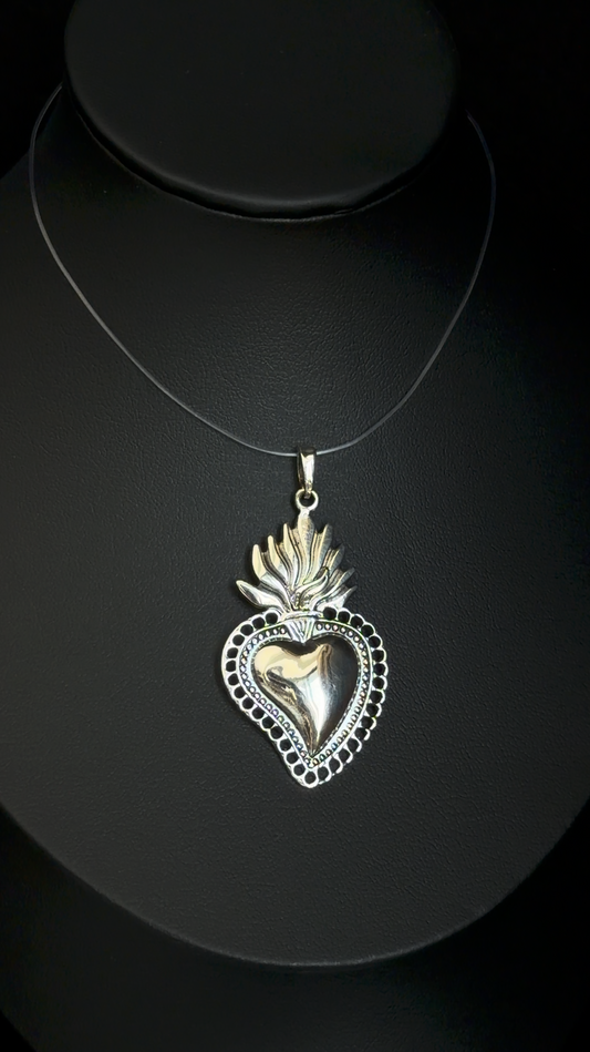 Conjunto Sagrado Corazón — Sacred Heart Bracelet, Ring & Pendant Set | 925 Sterling Silver | Taxco
